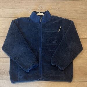 The North Face Sherpa Fleece Jacket Men’s XL Navy Full Zip Soft High-Pile